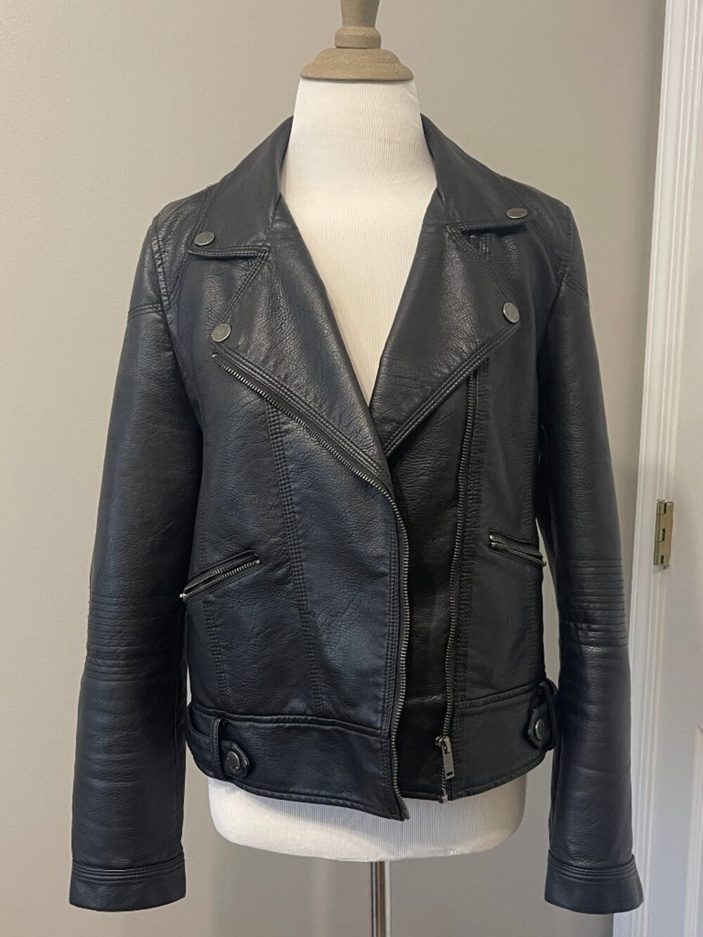 Slim fit Leather Moto Jacket